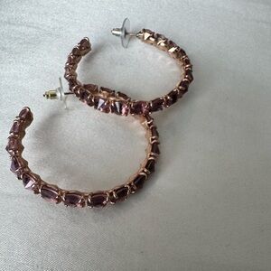 Kendra Scott Purple and Gold Hoop Earrings